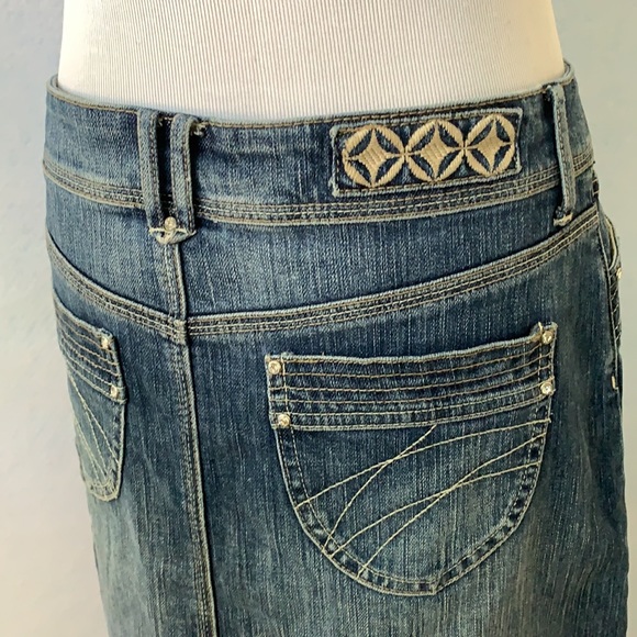 NOIR Denim Bling Mini Skirt - Picture 7 of 12